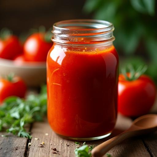 瓶詰めされた特製ミネラルトマトソース